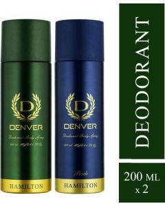 DENVER Hamilton and Pride Combo Deodorant Spray  -  For Men (400 ml, Pack of 2)