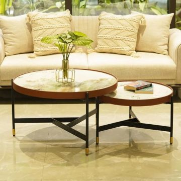 Samara Marble Top Coffee Table set of 2