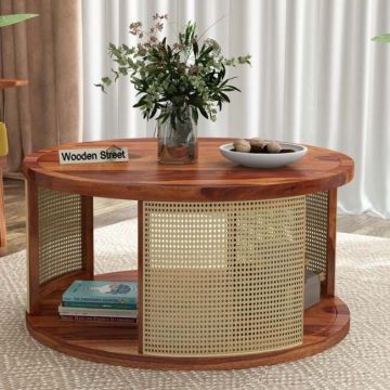 Caleb Round Coffee Table (Walnut Finish)