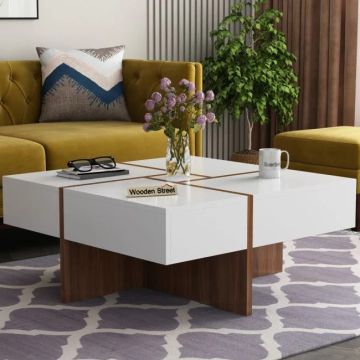 Wood Coffee Table with Multi Storage Drawers